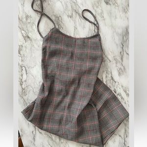 Papaya Plaid BodyCon Mini Dress, Black, White & Red, Size 4 or Small